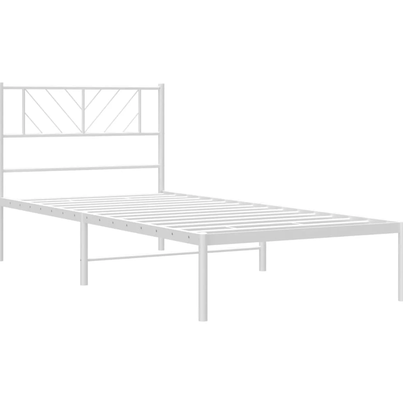 Metalowa rama łóżka z wezgłowiem, biała, 90x200 cm