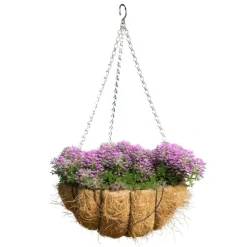 Metalowa Wisząca Doniczka z Wkładem Kokosowym 25cm