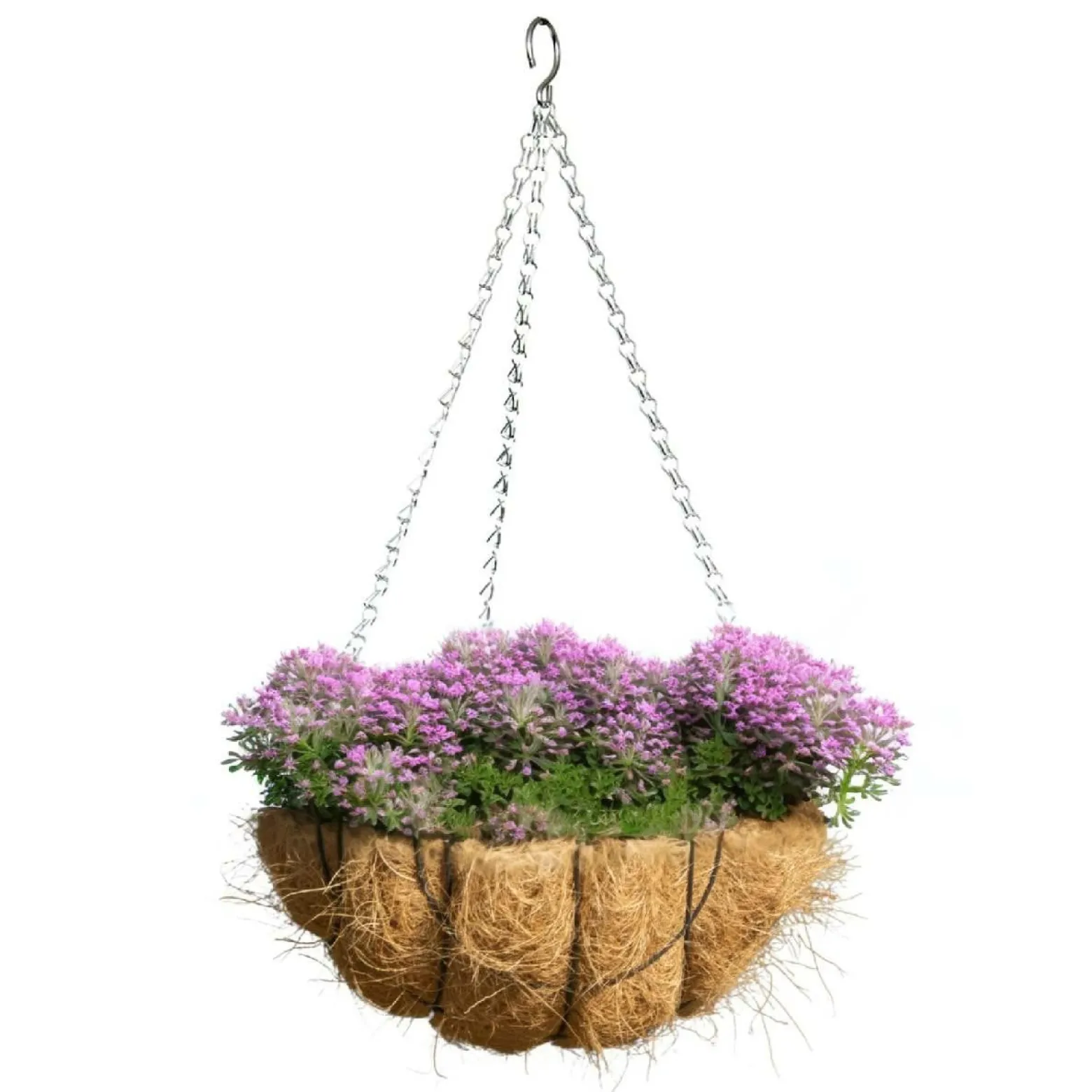 Metalowa Wisząca Doniczka z Wkładem Kokosowym 25cm