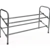 Metalowy regał na buty, dwupoziomowy, 60-112 x 23 x 38,5 cm