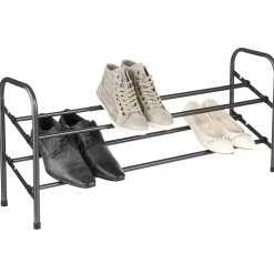 Metalowy regał na buty, dwupoziomowy, 60-112 x 23 x 38,5 cm