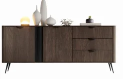 Minimalistyczna szeroka komoda w stylu japandi z szufladami MONACO