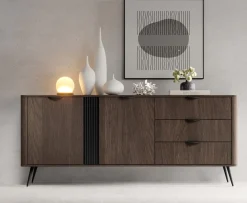 Minimalistyczna szeroka komoda w stylu japandi z szufladami MONACO