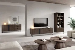 Minimalistyczna szeroka komoda w stylu japandi z szufladami MONACO