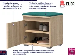 Minimalistyczna szafka na buty dąb sonoma + zielony - Marix