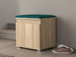 Minimalistyczna szafka na buty dąb sonoma + zielony - Marix