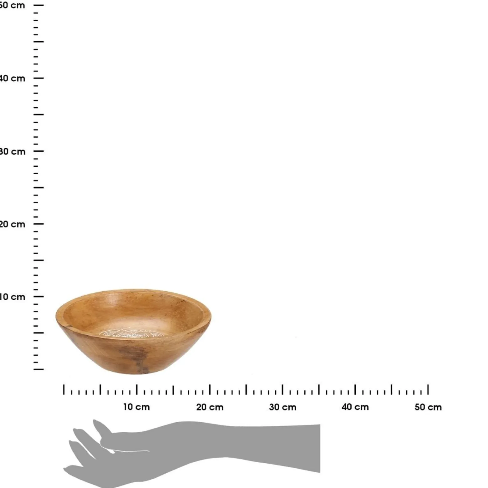 Miska z drewna mango z dekoracyjnym wzorem 19,5 cm brązowa