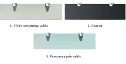 Mleczna wąska półka szklana 40x10 - Vereon