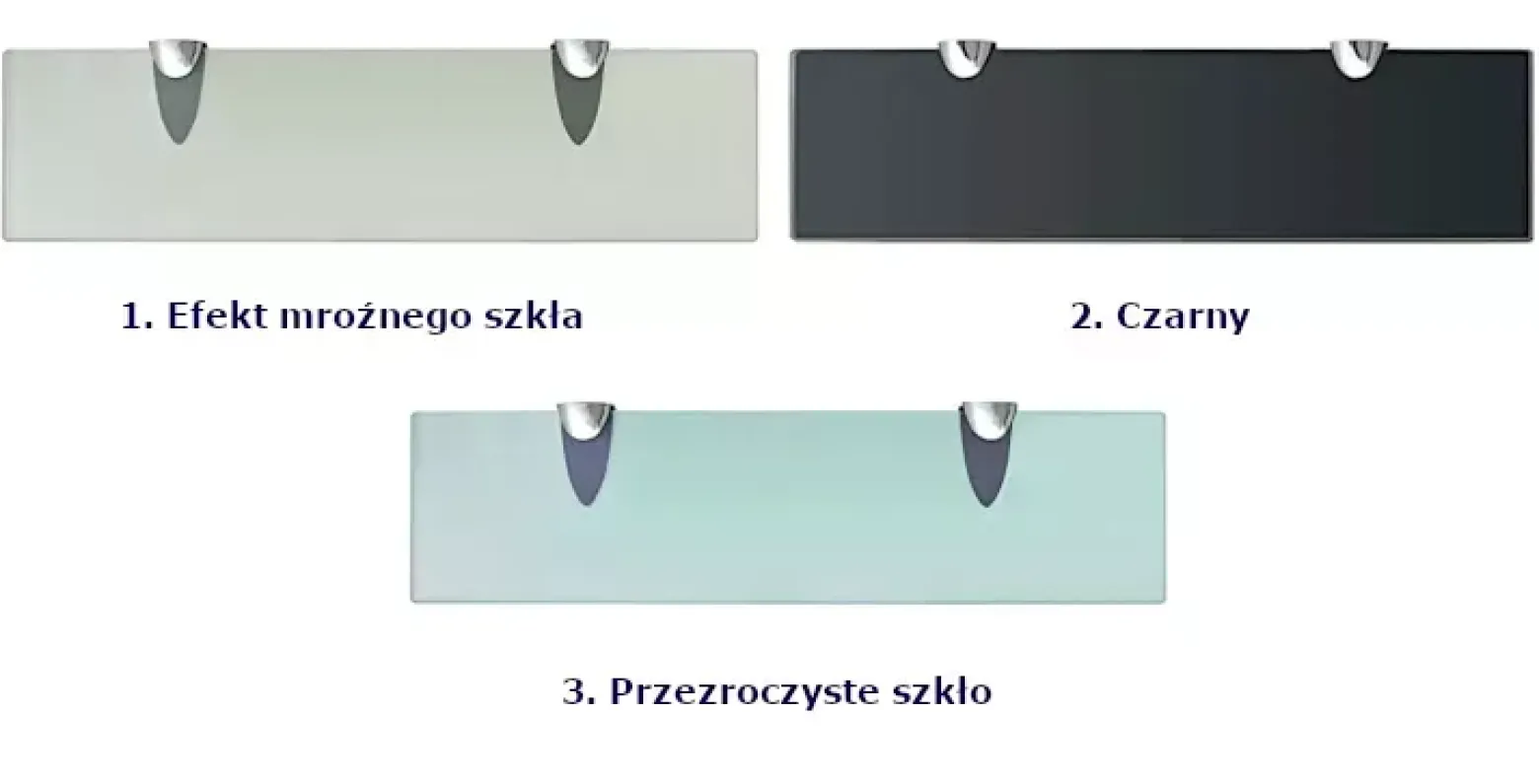 Mleczna wąska półka szklana 40x10 - Vereon