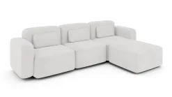 Modułowy narożnik do salonu ORCHID biały duża rogówka wybór strony