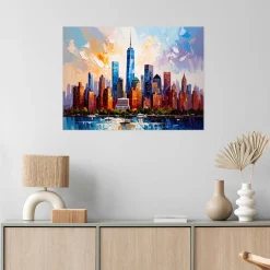 Naklejka na ścianę do salonu sypialni Feeby Nowy Jork Manhattan 30x20