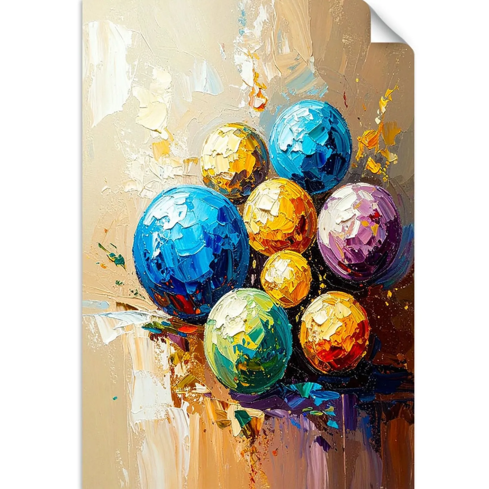 Naklejka na ścianę Feeby Kolorowe Kule Plamy efekt farby olejnej 20x30