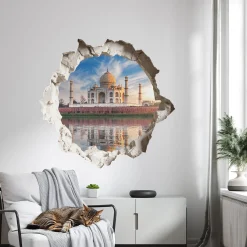 Naklejka 3D romantyczne okno wyrwa efekt dziury 60x57