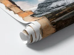 Naklejka dziura 3D górska panorama efekt na ścianę 53x80