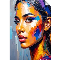 Naklejka na ścianę Feeby Twarz Pieknej Kobiety Malowany 20x30