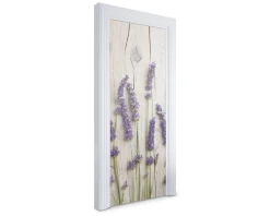 Naklejka na drzwi Lawenda na drewnie 75x205 cm Fototapeta