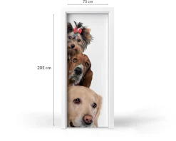 Naklejka na drzwi Trzy psy razem 75x205 cm Fototapeta