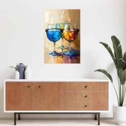 Naklejka samoprzylepna do salonu Feeby Kieliszki Napój Koktail 20x30