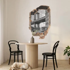 Naklejki dziury miejski pejzaż 3D efekt wyrwy 53x80