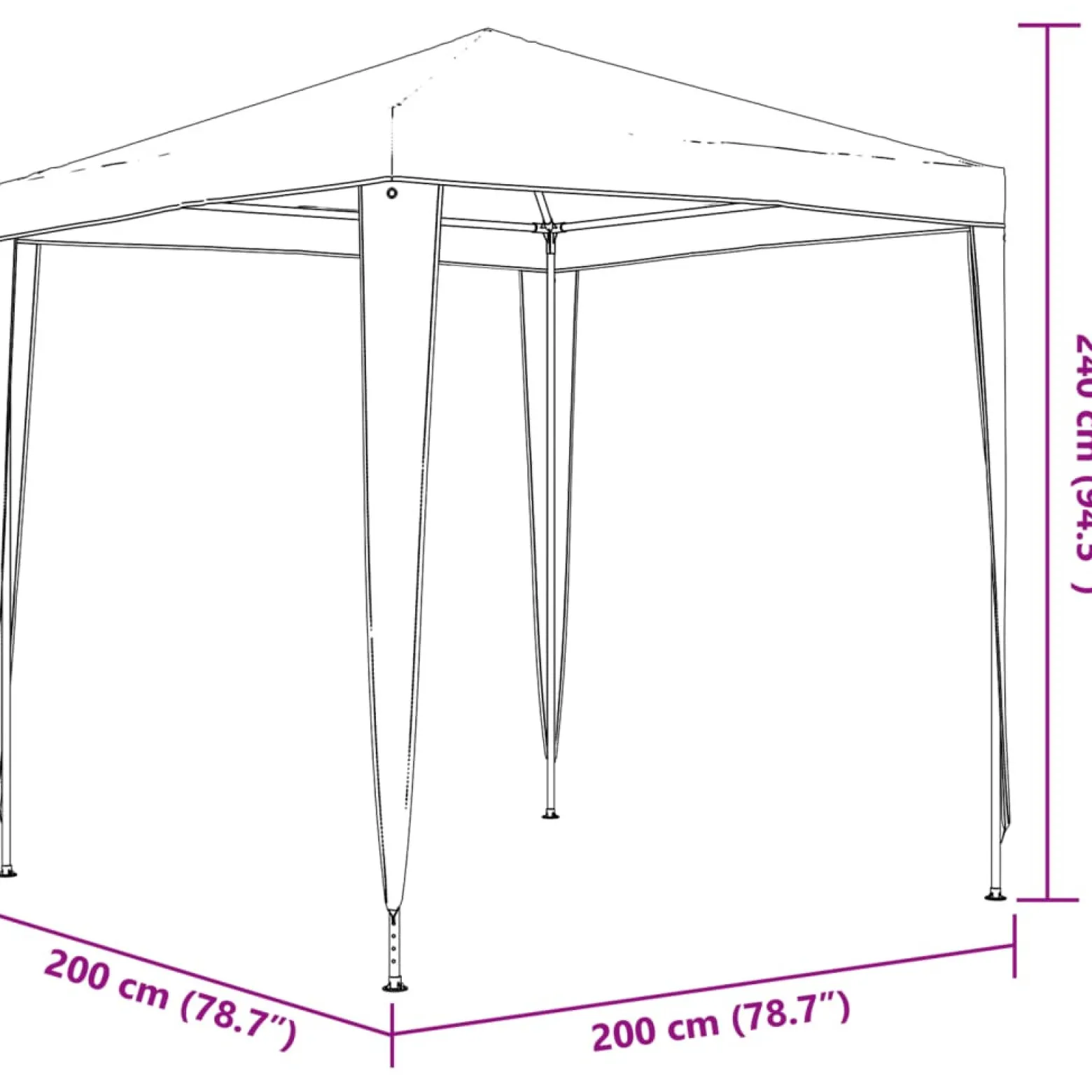 Namiot imprezowy Niebieski 2 x 2 m Polietylen vidaXL