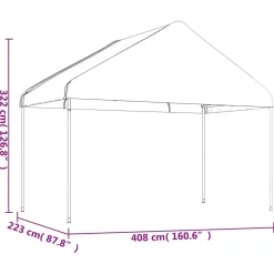 Namiot Ogrodowy Biały Imprezowy Pawilon Na Ogród 4,08x2,23x3,22 m