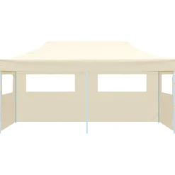 Namiot ogrodowy Kremowy Metal with 4 sidewalls vidaXL