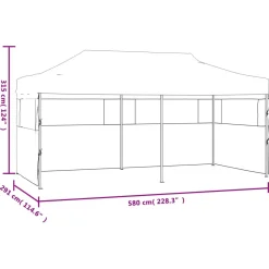 Namiot ogrodowy Kremowy Metal with 4 sidewalls vidaXL