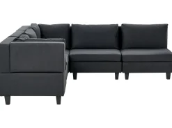 Narożna sofa modułowa tapicerowana 5-osobowa czarna