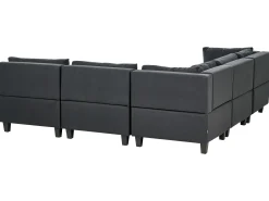Narożna sofa modułowa tapicerowana 5-osobowa czarna
