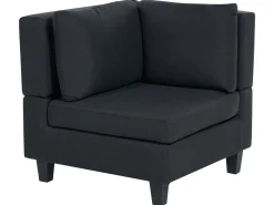 Narożna sofa modułowa tapicerowana 5-osobowa czarna