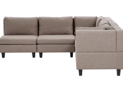 Narożna sofa modułowa tapicerowana 5-osobowa brązowa