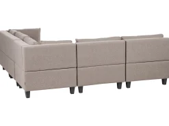 Narożna sofa modułowa tapicerowana 5-osobowa brązowa