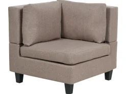Narożna sofa modułowa tapicerowana 5-osobowa brązowa