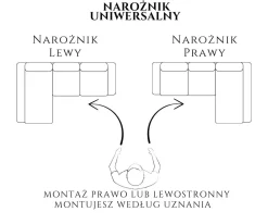 Narożnik Flo, z funkcją spania, do salonu, tkanina Poso, czarny (135)