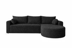 Narożnik GLOW w tkaninie typu boucle z funkcją spania w kolorze Quelle 100