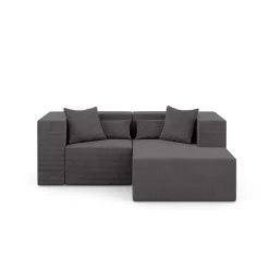 Narożnik Modułowy z Otomaną NOVA S 208x180x76cm Grafitowy
