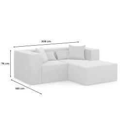 Narożnik Modułowy z Otomaną NOVA S 208x180x76cm Grafitowy