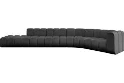 Narożnik prawostronny modułowy Tilmo-L2 - 490x194x70 cm Czarny