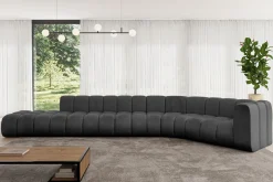 Narożnik prawostronny modułowy Tilmo-L2 - 490x194x70 cm Czarny