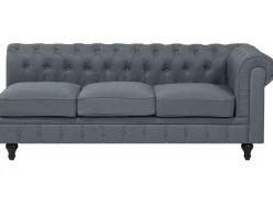 Narożnik rogówka chesterfield jasnoszary