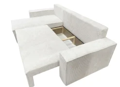 Narożnik Sztruksowy Beżowy 244x145 Rozkładany Monte