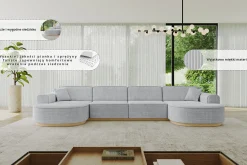 Narożnik uniwersalny bez funkcji spania MARI-U2-v2 388x171x83 cm Biały