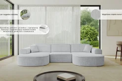 Narożnik uniwersalny bez funkcji spania MARI-U1 303x171x79,5 cm Beżowy