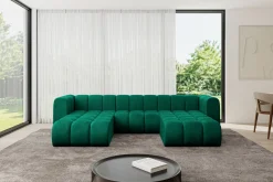 Narożnik uniwersalny modułowy Joren-U1 - 319x177x70 cm Zielony