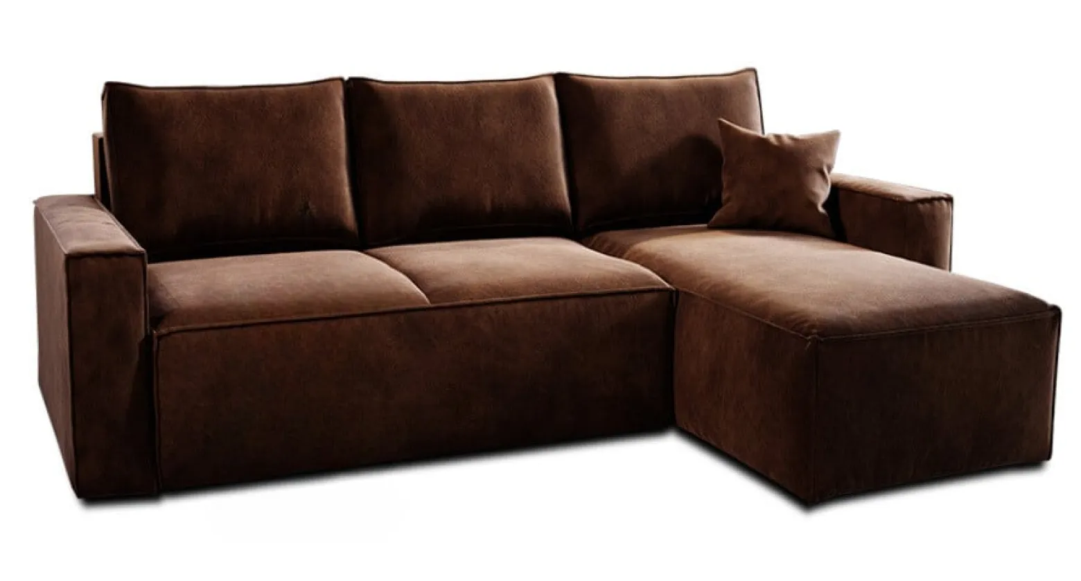 Narożnik ZARA z funkcja spania 240x150 brąz PRAWY