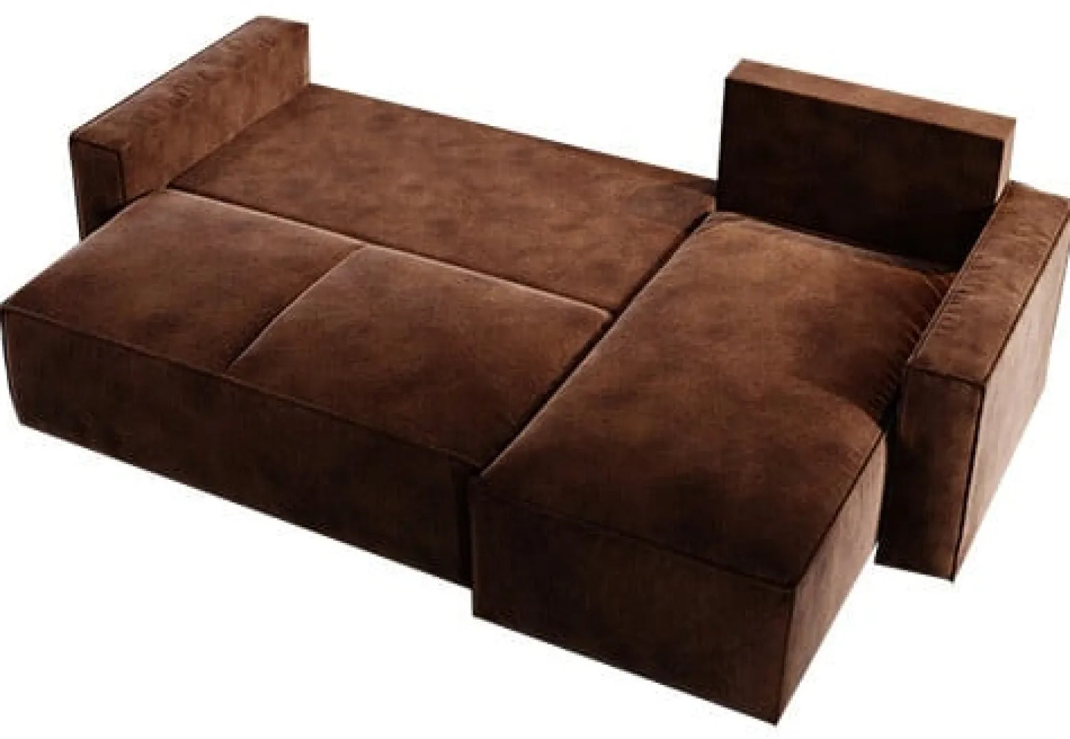 Narożnik ZARA z funkcja spania 240x150 brąz PRAWY