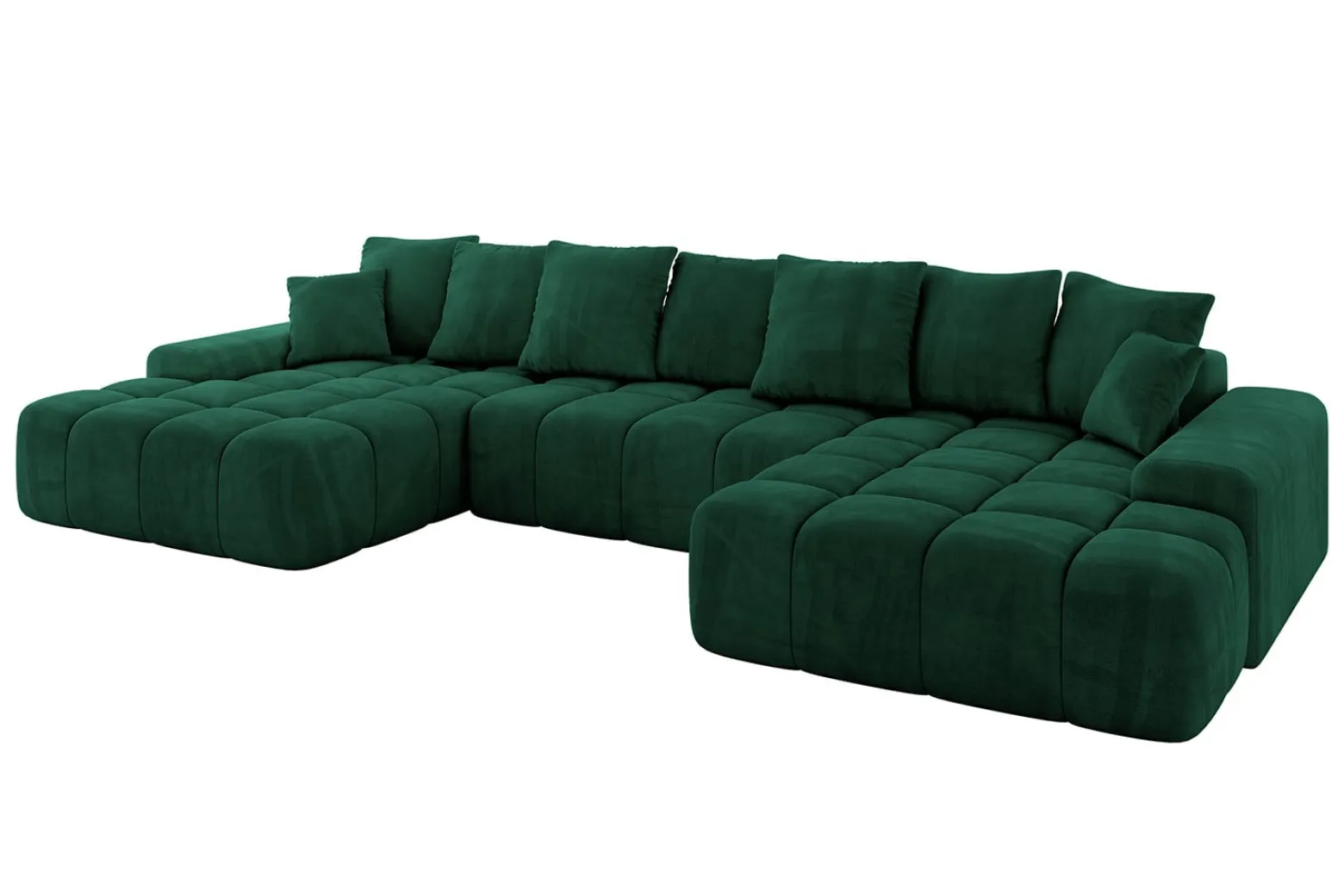 Narożnik z funkcją spania i pojemnikiem ENSI-U 353x164x69 cm Zielony