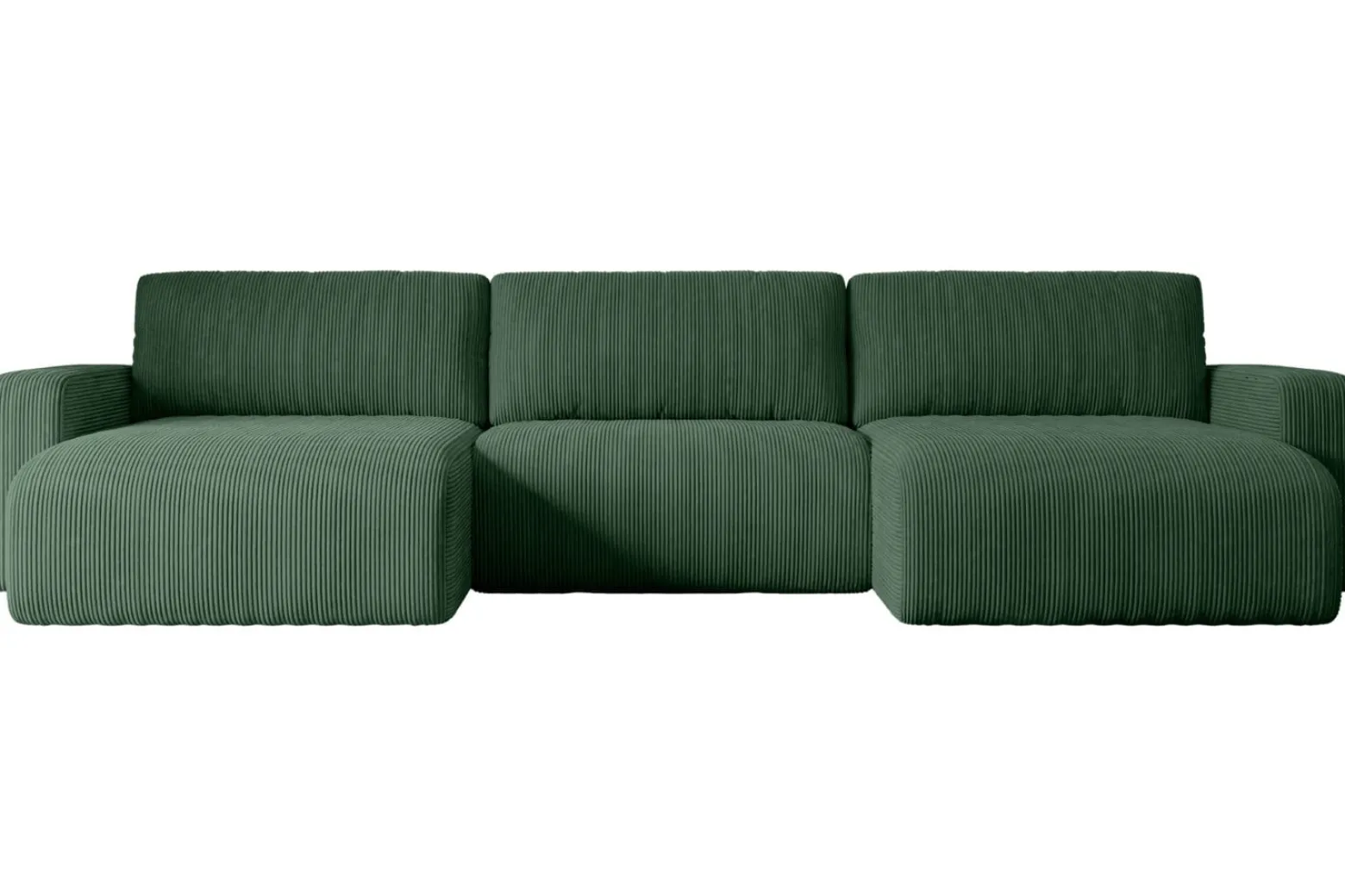Narożnik z funkcją spania i pojemnikiem KLEEA-U - 347x143x83cm Zielony