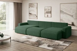 Narożnik z funkcją spania i pojemnikiem KLEEA-U - 347x143x83cm Zielony