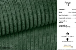 Narożnik z funkcją spania i pojemnikiem ENSI-U 353x164x69 cm Zielony